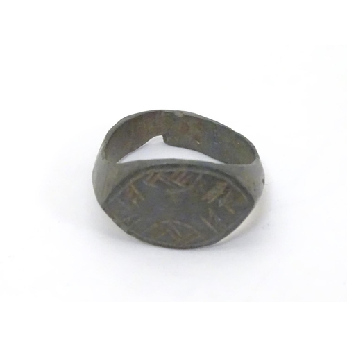 294 - An Antique bronze ring reputed to be from the Roman period