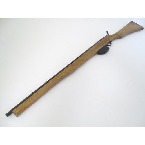 432 - WWII practice Rifle :a scratch built wooden Toy/Home Guard dummy Enfield rifle ,45 1/2'' long.