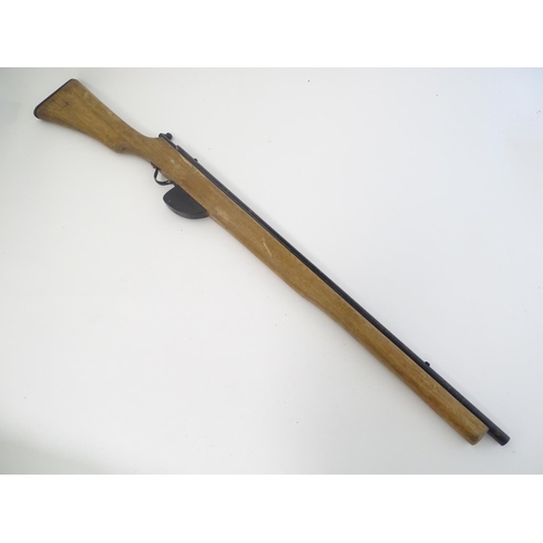 432 - WWII practice Rifle :a scratch built wooden Toy/Home Guard dummy Enfield rifle ,45 1/2'' long.