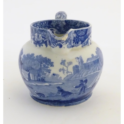 45 - A quantity of blue and white items, to include a twin handled bowl decorated with Classical urns and... 