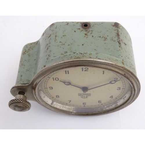 466 - 1930s car / automobile clock: a chromium and painted cased dashboard clock marked 'Smith's. L', havi... 