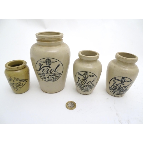 490 - Virol : approximately 31 assorted sized recovered Bone-marrow Stoneware pots , the largest 5 1/2'' h... 