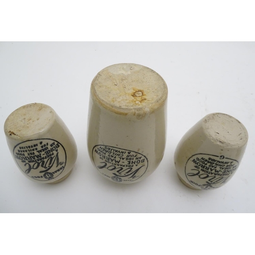 490 - Virol : approximately 31 assorted sized recovered Bone-marrow Stoneware pots , the largest 5 1/2'' h... 