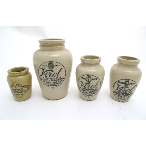 490 - Virol : approximately 31 assorted sized recovered Bone-marrow Stoneware pots , the largest 5 1/2'' h... 