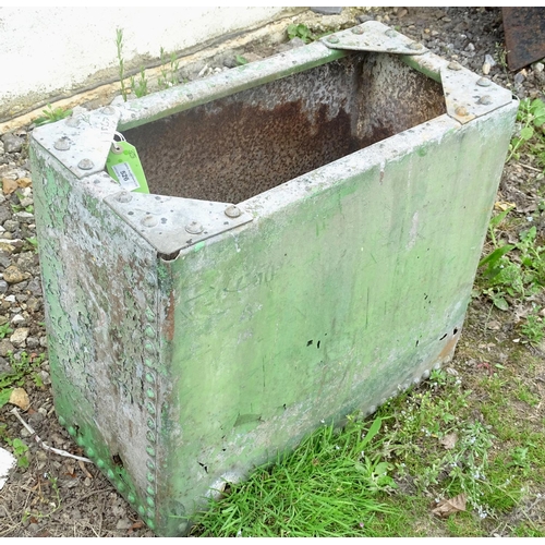 526 - Garden and Architectural Salvage: a vintage 20thC galvanised trough. 50'' long x 16'' high x 20 3/4'... 