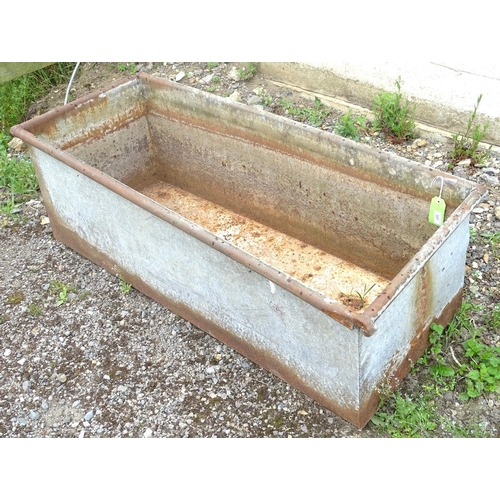 527 - Garden and Architectural Salvage: a circa 1910 trough, tall and narrow, of galvanised construction w... 