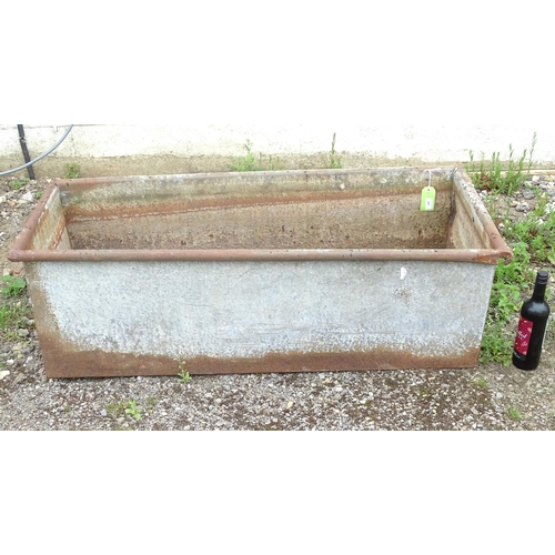 527 - Garden and Architectural Salvage: a circa 1910 trough, tall and narrow, of galvanised construction w... 