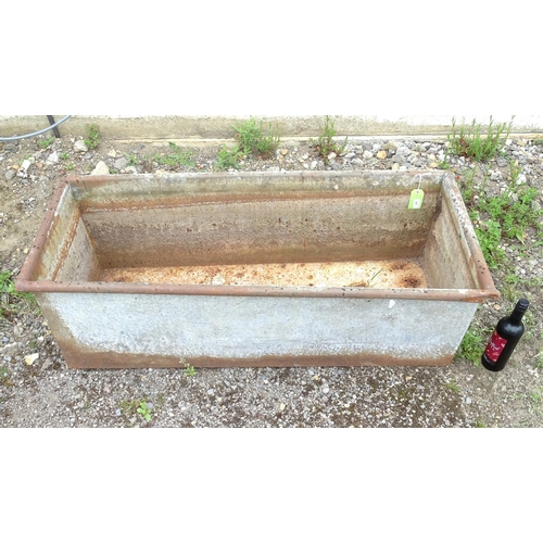 527 - Garden and Architectural Salvage: a circa 1910 trough, tall and narrow, of galvanised construction w... 