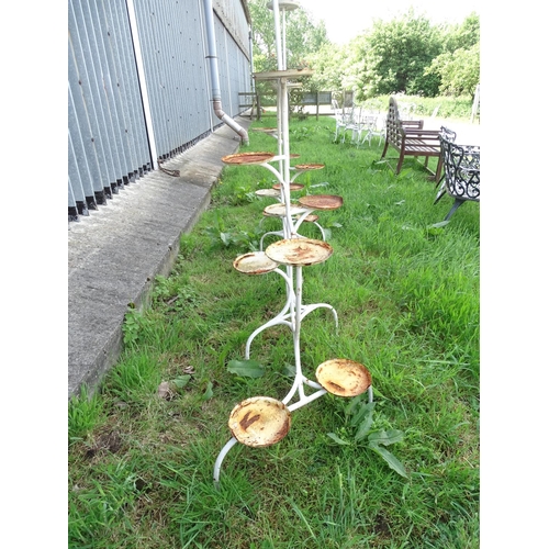 539 - Garden & Architectural , Salvage : A pair of painted 1960's plant stands , each measuring 58'' high