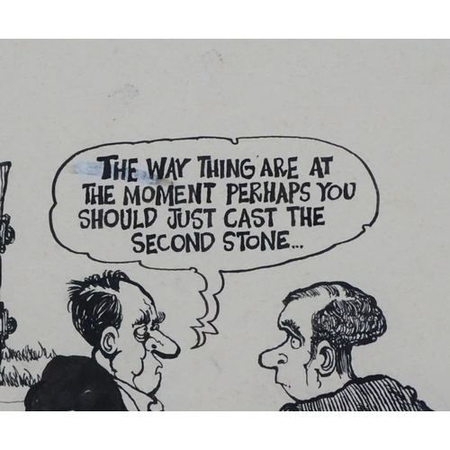 695 - Martyn Turner (1948), Political and Editorial Newspaper cartoonist, Irish Times, Original Pen ink,  ... 