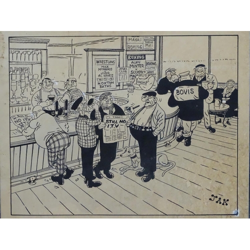 711 - Raymond 'JAK ' Jackson (1927-1997), Political and editorial Newspaper cartoonist, Original pen ink a... 