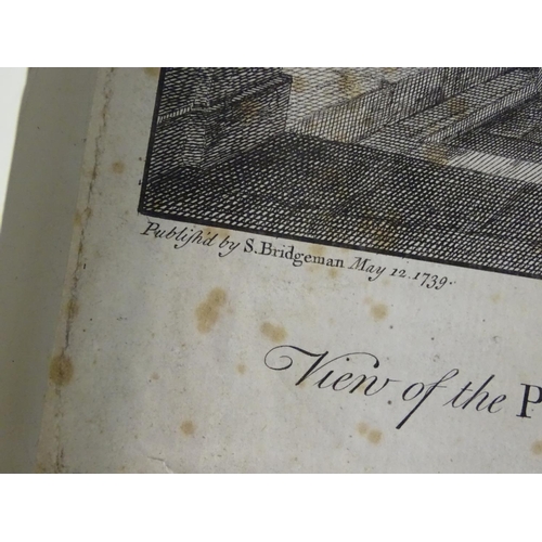 714 - Stowe, Bucks, An assortment of monochrome engravings, 'A View of the Grotto & two Shell Temples...',... 