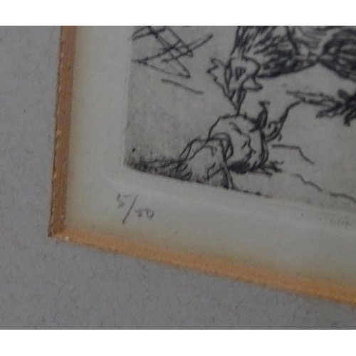 717 - Russell Sidney Reeve (1895-1970), Two signed etchings, 'Farmyard Friends' and 'A Smallholder's Lives... 