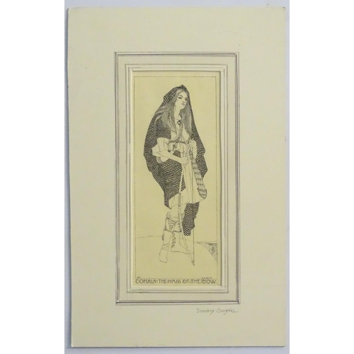 720 - Dorothy Carleton Smyth (1880-1933), Monochrome print, 'Comala the Maid of the Bow' Facsimile signatu... 