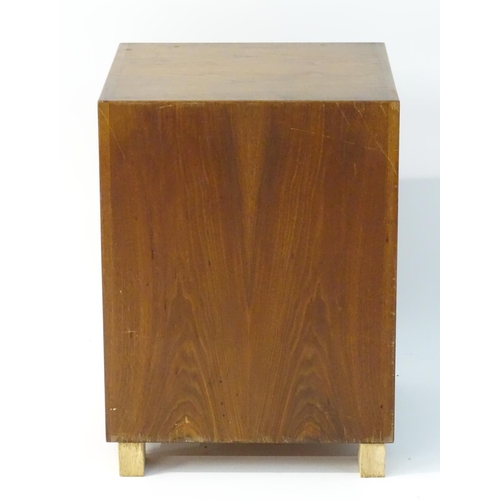 730 - Vintage Retro: An English Younger Afromosia / African Walnut 2 drawer filing cabinet designed by Jen... 