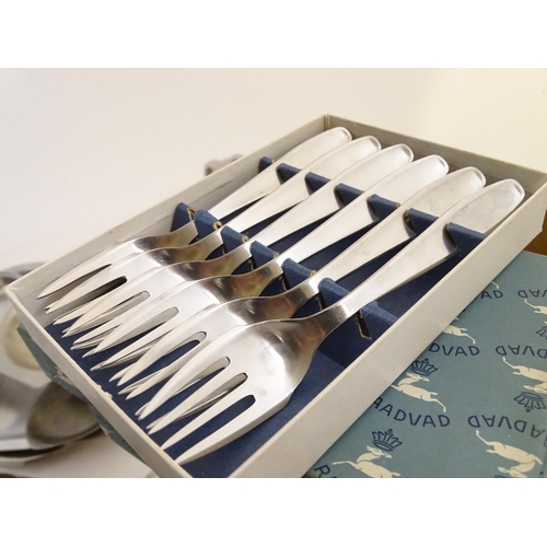 749 - Vintage Retro : a very large collection of mid century original stainless steel cutlery and serving ... 