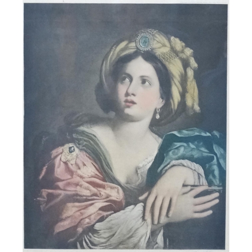 107 - A coloured print of an aristocratic lady