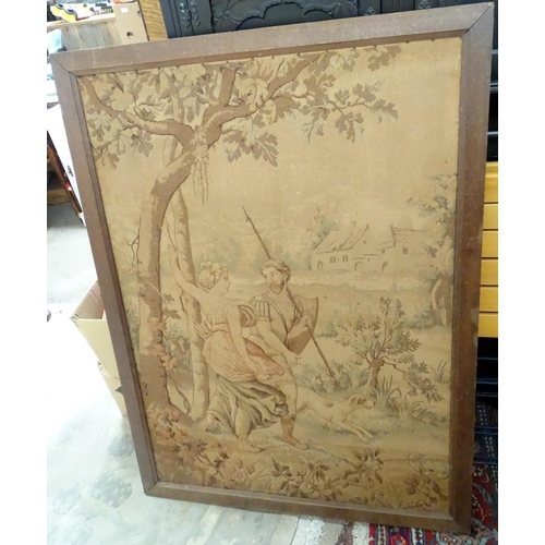 108 - A Continental tapestry in an oak frame