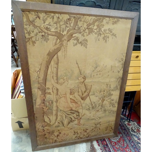 108 - A Continental tapestry in an oak frame