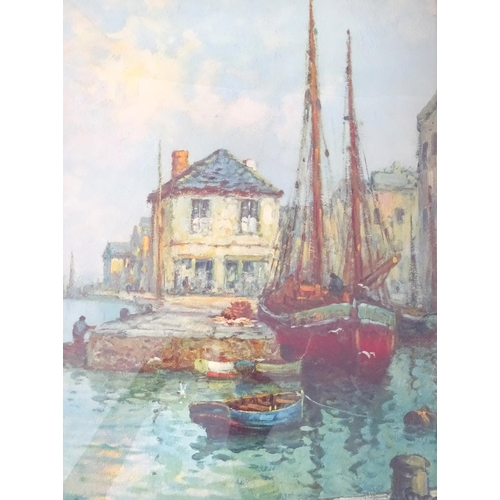 114 - A print depicting a harbour