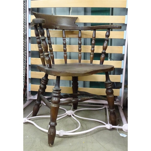 13 - A mid/late 20thC smokers bow chair (double stretchers)