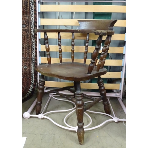 13 - A mid/late 20thC smokers bow chair (double stretchers)