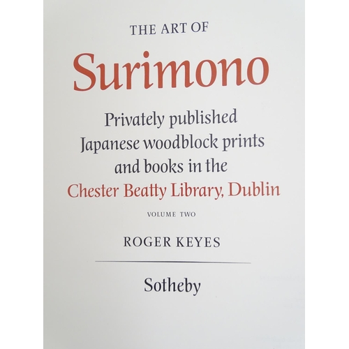 139 - Books: Three books relating to Oriental art, titles to include, 'The Art of Surimono' vols 1 & 2, by... 