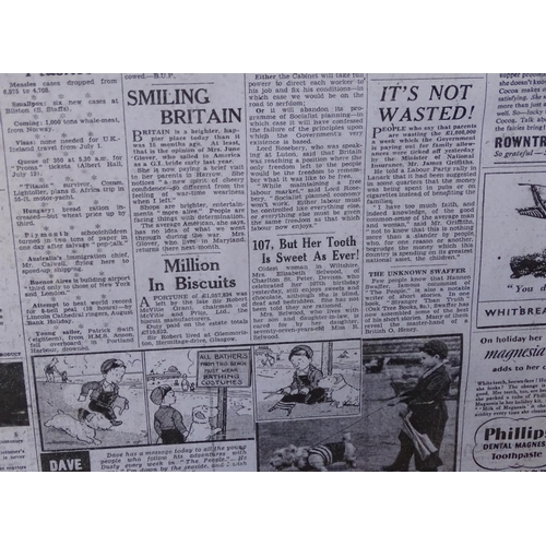 14 - 3 framed prints of The People newspaper from 1940's