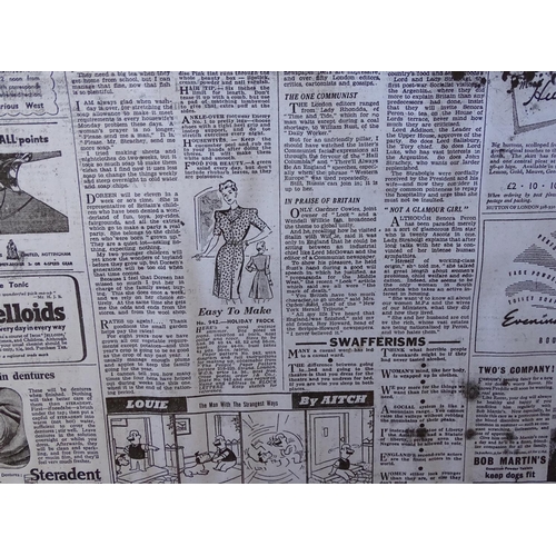 14 - 3 framed prints of The People newspaper from 1940's