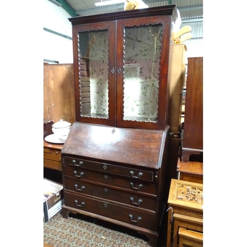 146 - A large Victorian bureau bookcase