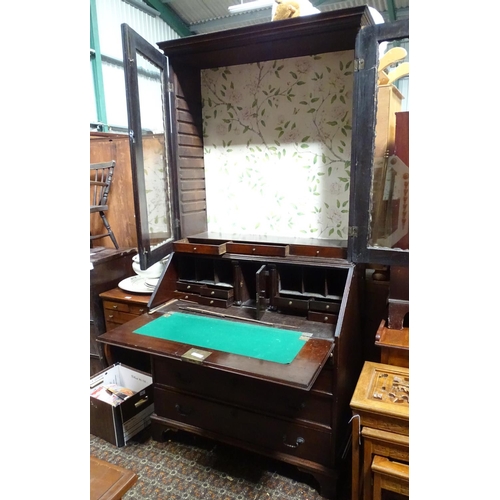 146 - A large Victorian bureau bookcase