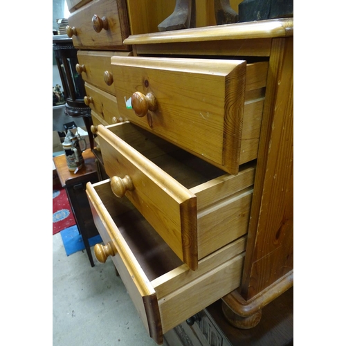 151 - A pine chest of drawers together with matching bedside cabinet (2)