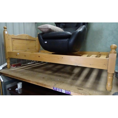 2 - A stripped pine single bed