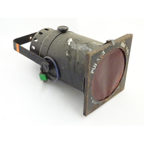 202 - Vintage industrial : An old theatre / stage light with lens / filter section made by Pulsar Light Ca... 