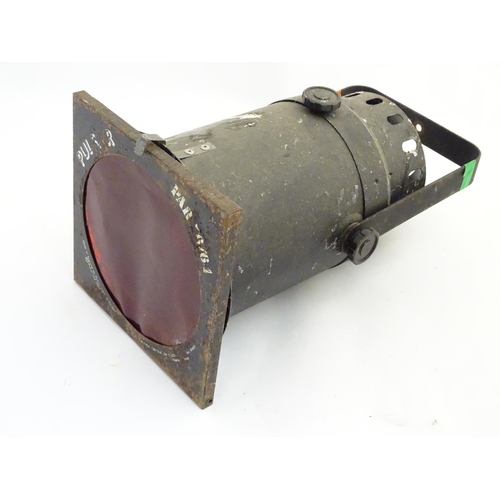 202 - Vintage industrial : An old theatre / stage light with lens / filter section made by Pulsar Light Ca... 