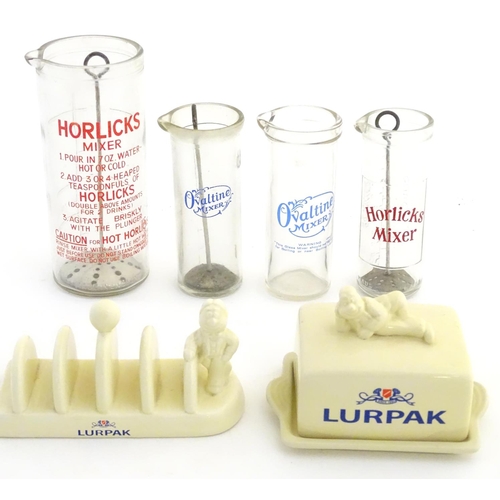 208 - Kitchenalia : an assortment of several items to include Lurpak ceramic butter dish and Toast rack. T... 