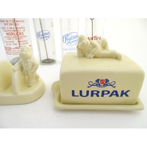 208 - Kitchenalia : an assortment of several items to include Lurpak ceramic butter dish and Toast rack. T... 