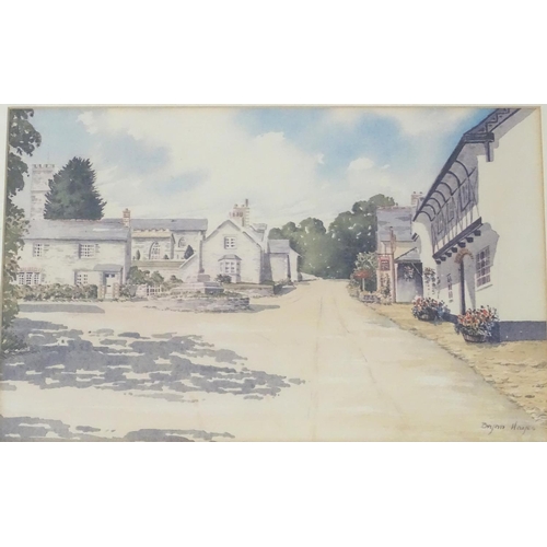 259 - A print of the village of Ashprington, Devon, by Bryan Hayes.