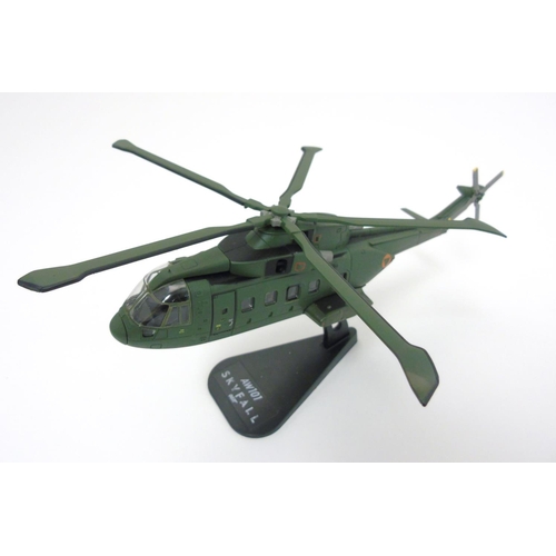 286 - An Italeri 1:100 scale die cast model of the James Bond SkyFall AgustaWestland AW101 Helicopter with... 