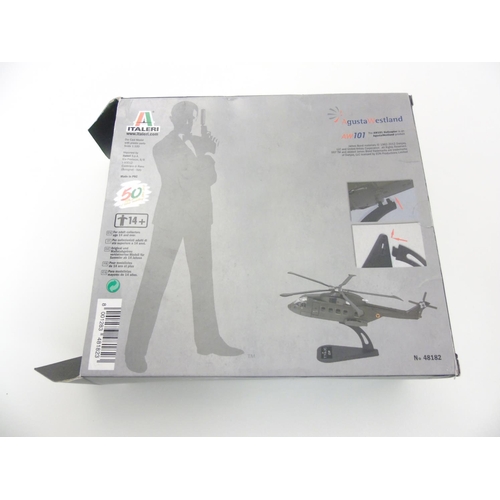 286 - An Italeri 1:100 scale die cast model of the James Bond SkyFall AgustaWestland AW101 Helicopter with... 