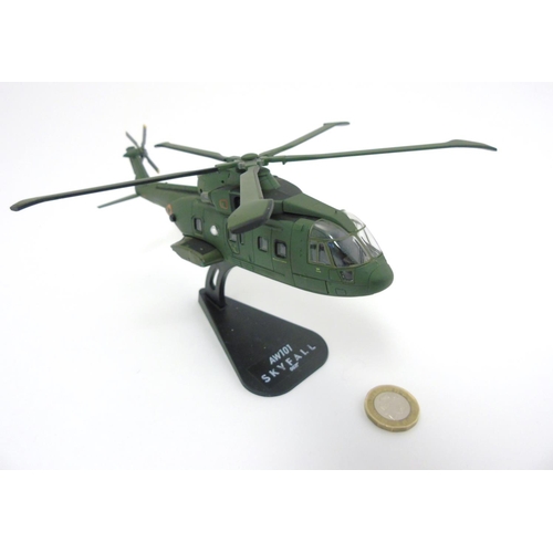 286 - An Italeri 1:100 scale die cast model of the James Bond SkyFall AgustaWestland AW101 Helicopter with... 