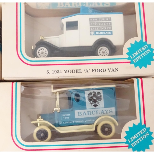 293 - A quantity of boxed limited edition Lledo promotional vehicles for Barclays Bank, to include '1. 192... 