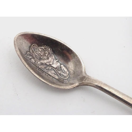 303 - 3 silver plated advertising spoons for Bucherer Watches, each having the lion of Lucerne on the bowl... 