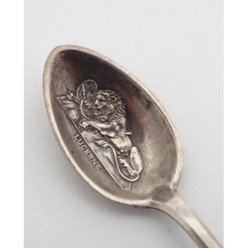 303 - 3 silver plated advertising spoons for Bucherer Watches, each having the lion of Lucerne on the bowl... 