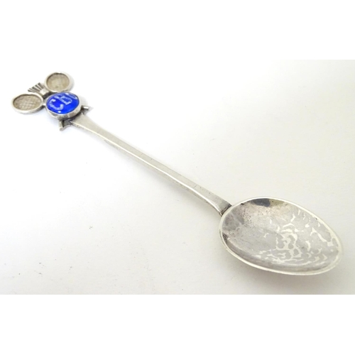 304 - Badminton Interest: A silver teaspoon with crossed badminton racquets and shuttlecock to handle hall... 