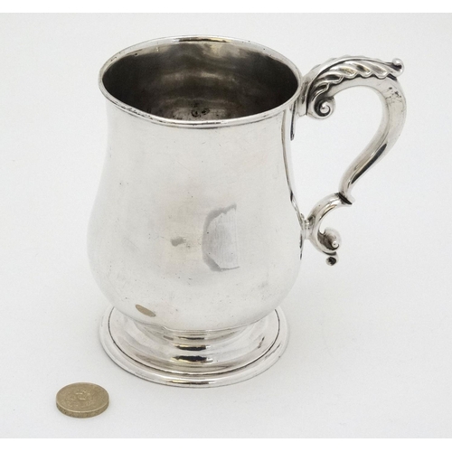 308 - A 19thC Elkington plate silver plate tankard. c.1858 5'' high