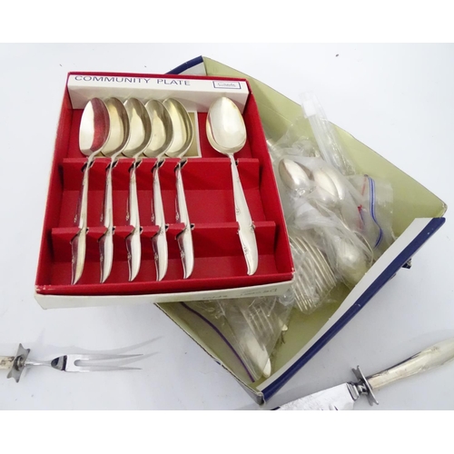 317 - A quantity of silver plated cutlery etc.