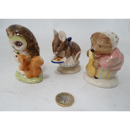 330 - Three Beswick Beatrix Potter figures to include Appley Dapply, Mrs Tiggy-winkle and Old Mr Brown (3)