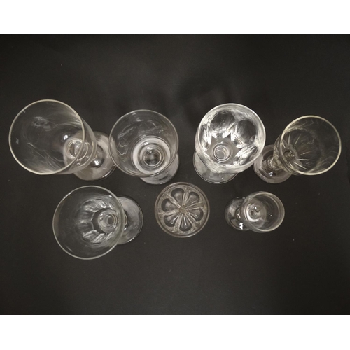 335 - Glass - 7 assorted small pedestal glasses, the tallest  4 3/4'' high