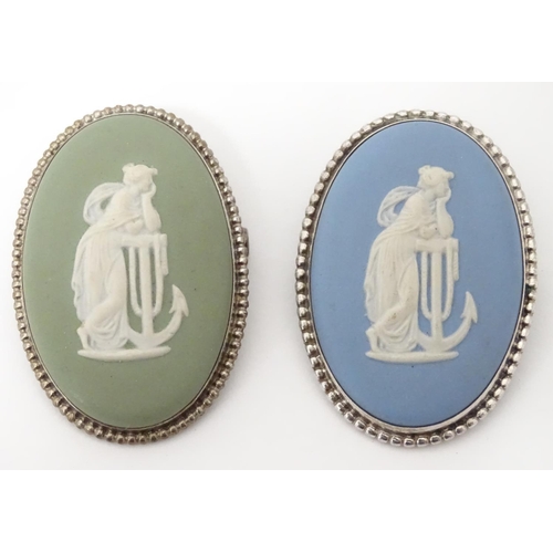 351 - 2 Wedgwood jasperware brooches